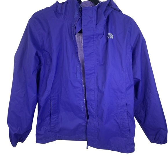 The North Face Purple Hooded Full Zip Windbreaker/Rain Jacket EUC XL Girls - Picture 6 of 17
